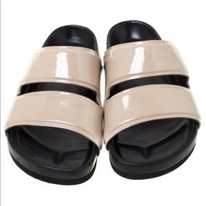 ISO Celine beige patent leather slides